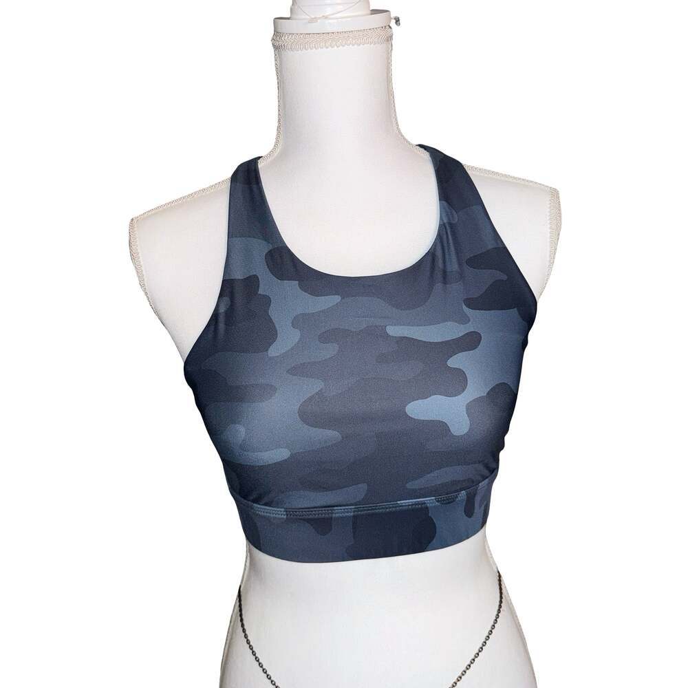 Fabletics Women's Size S Blue Camo Sports Bra